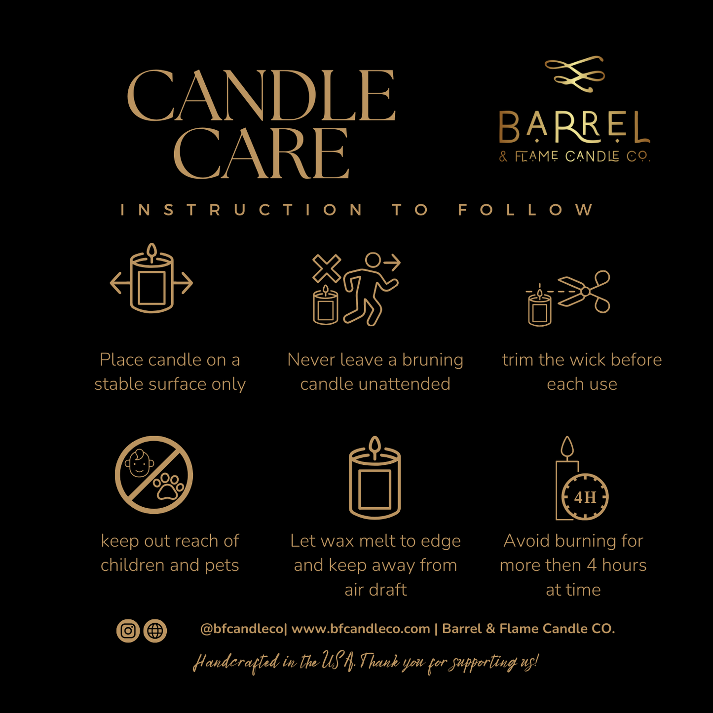 candle care card
